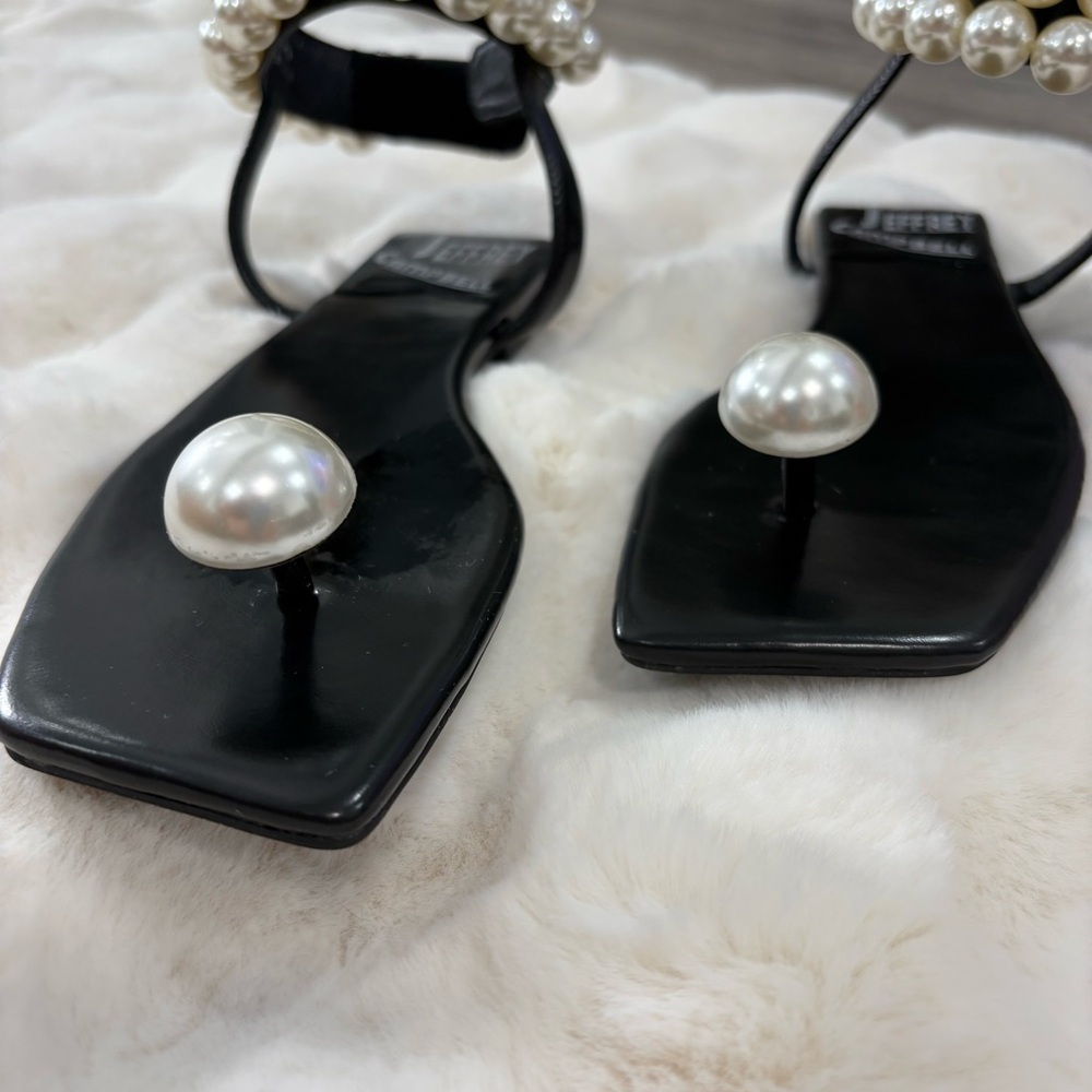 Jeffrey Campbell chateau Pearl embellished sandals in black - 7.5 - Picture 6 of 11